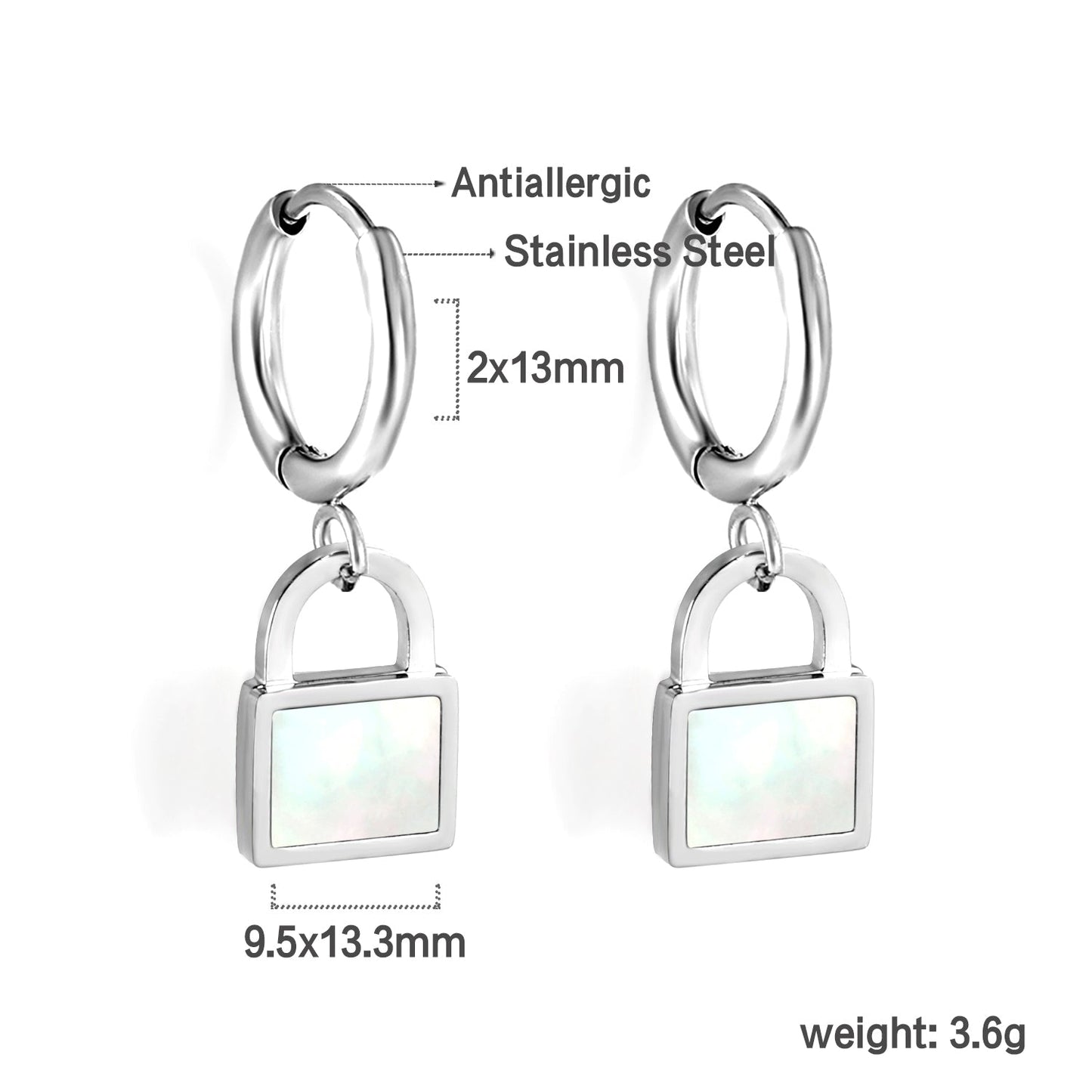 2024 New Year's Fashion Locking White Shell Earrings