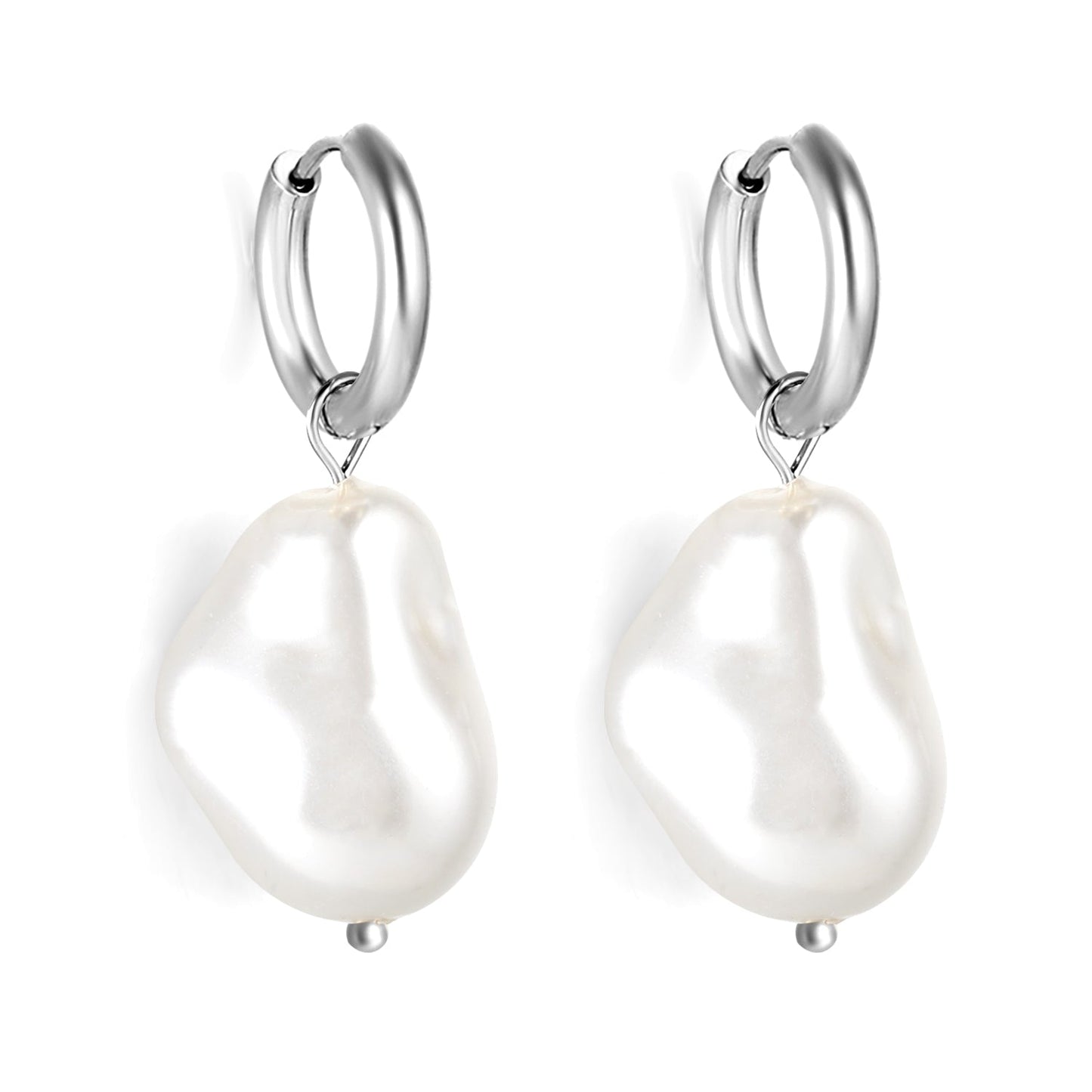 2024 New Year Fashion Various Irregular Shape White Pearl Earrings