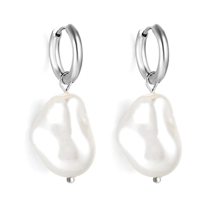 2024 New Year Fashion Various Irregular Shape White Pearl Earrings