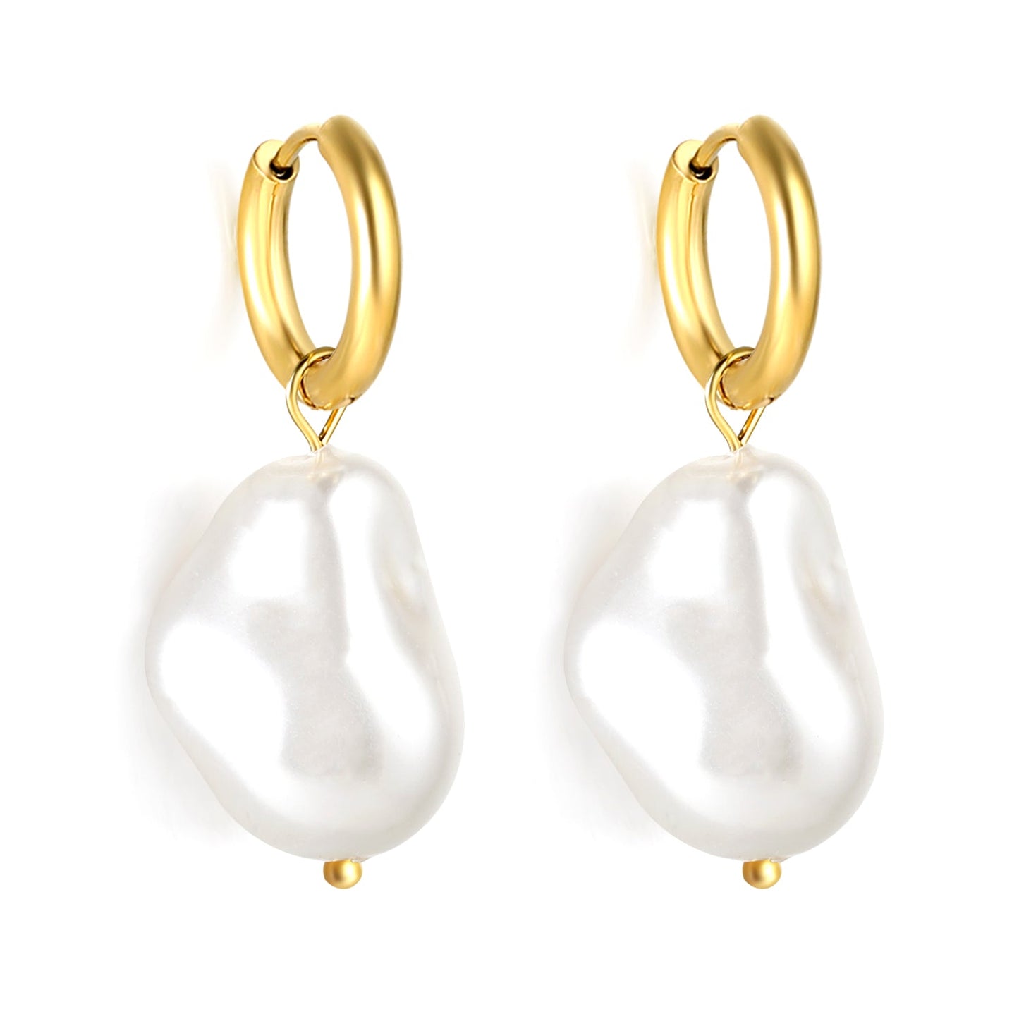 2024 New Year Fashion Various Irregular Shape White Pearl Earrings