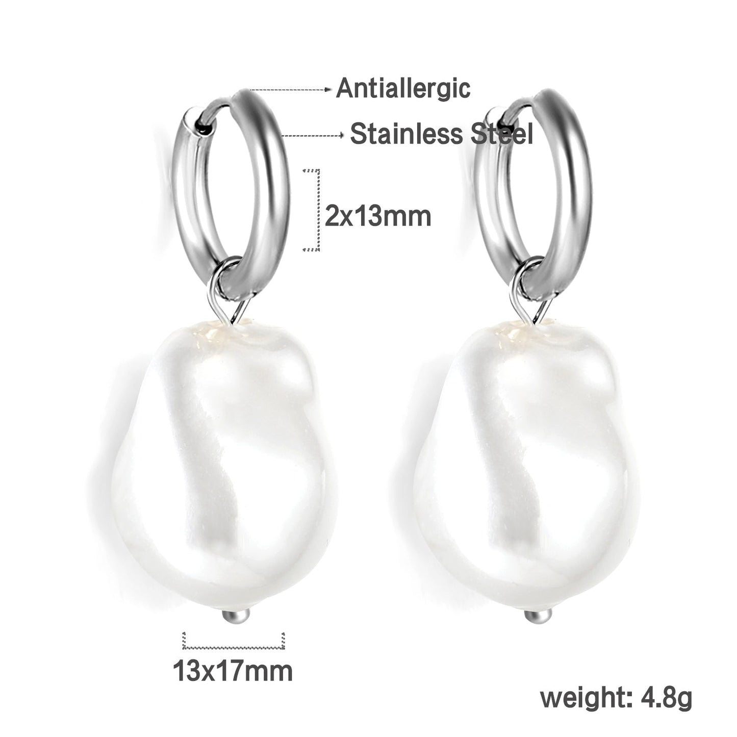 2024 New Year Fashion Various Irregular Shape White Pearl Earrings