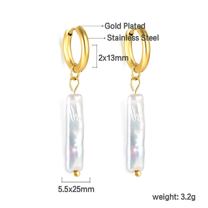 2024 New Year Fashion Various Irregular Shape White Pearl Earrings