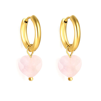 2024 New Year Fashion 3 Colors Natural Stone Stud Earrings