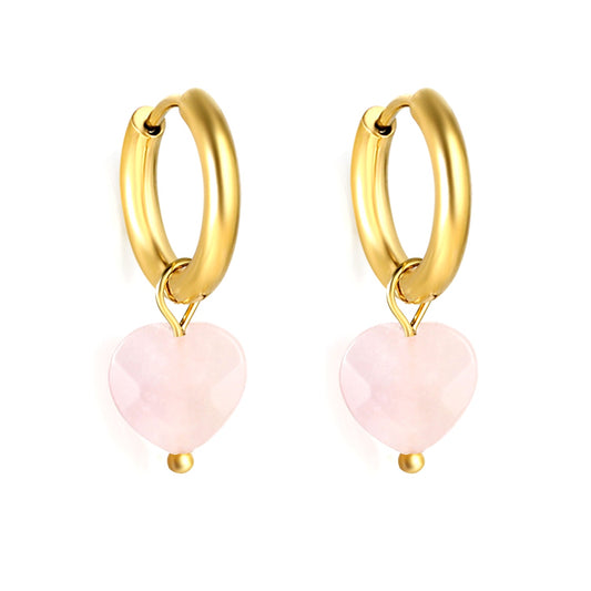 2024 New Year Fashion 3 Colors Natural Stone Stud Earrings