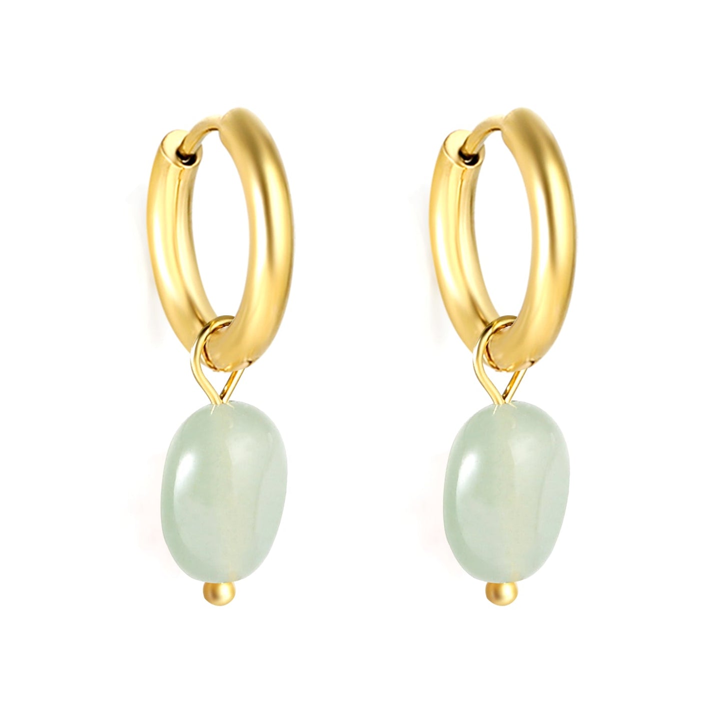 2024 New Year Fashion 3 Colors Natural Stone Stud Earrings