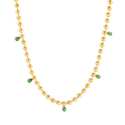 Necklace Waterproof & Hypoallergenic Stainless Steel Dainty Zircon Necklace