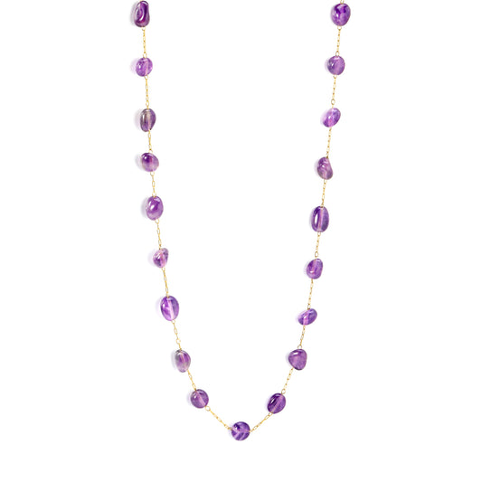 Waterproof & Hypoallergenic Necklace Crafted from Tiny Purple Trinkets