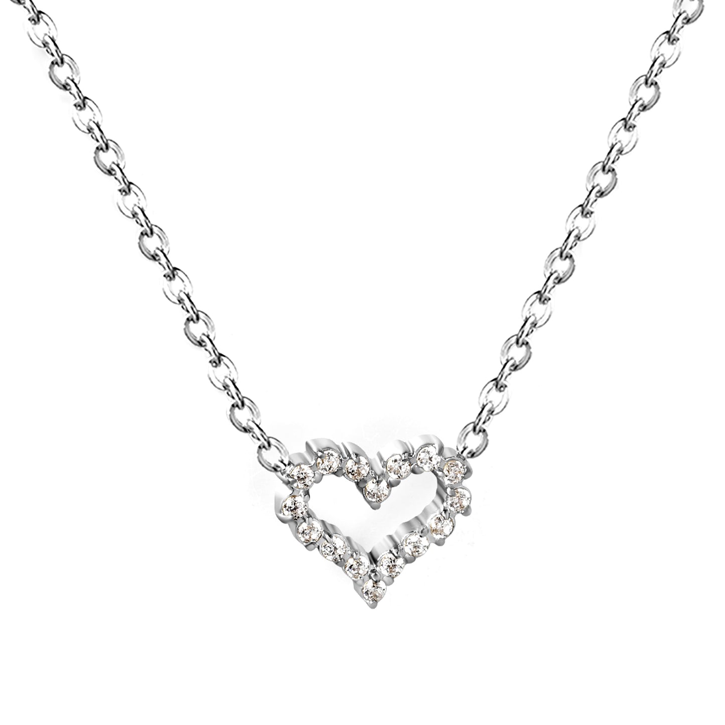 42+5cm Stainless Steel 18k Gold Plated Necklaces 11*10mm Heart Jewelry in Steel for Girls