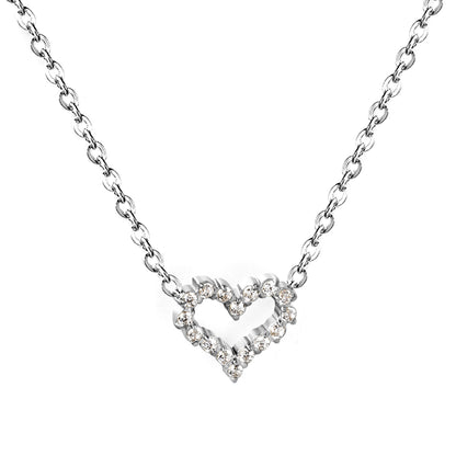 42+5cm Stainless Steel 18k Gold Plated Necklaces 11*10mm Heart Jewelry in Steel for Girls