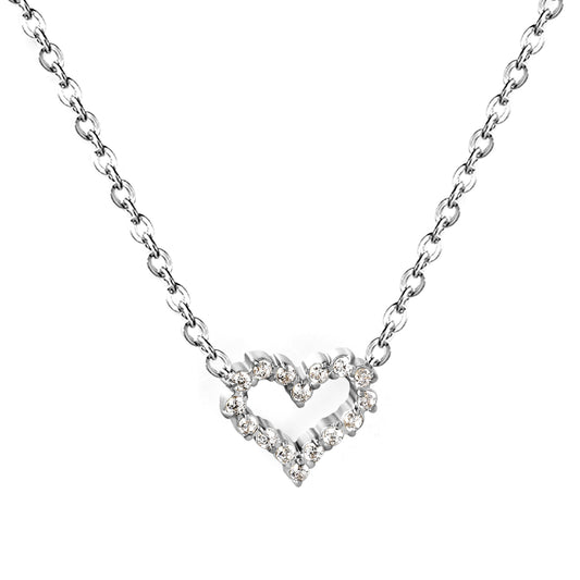 42+5cm Stainless Steel 18k Gold Plated Necklaces 11*10mm Heart Jewelry in Steel for Girls