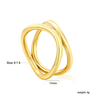 2025 New Design Rings Stainless Steel 18k Gold Plated Ring Sets for Girls