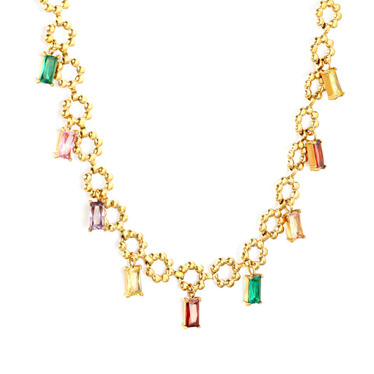 Waterproof & Hypoallergenic High-End Stainless Steel Zircon Necklace