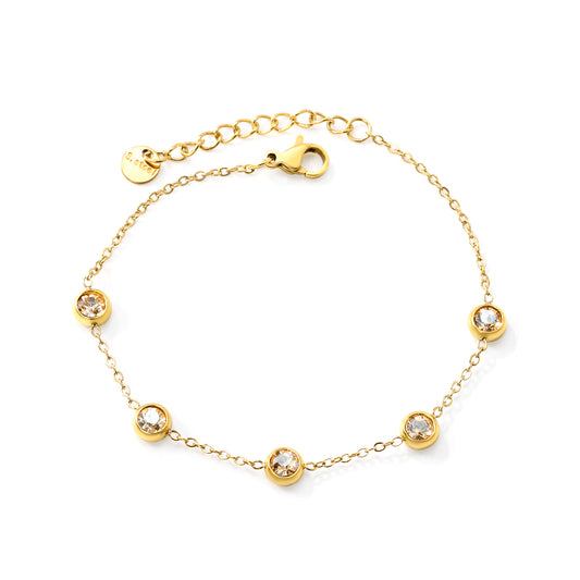 Stainless Steel Zircon Bracelet - Hypoallergenic & Tarnish-Proof Jewelry for Everyday Elegance