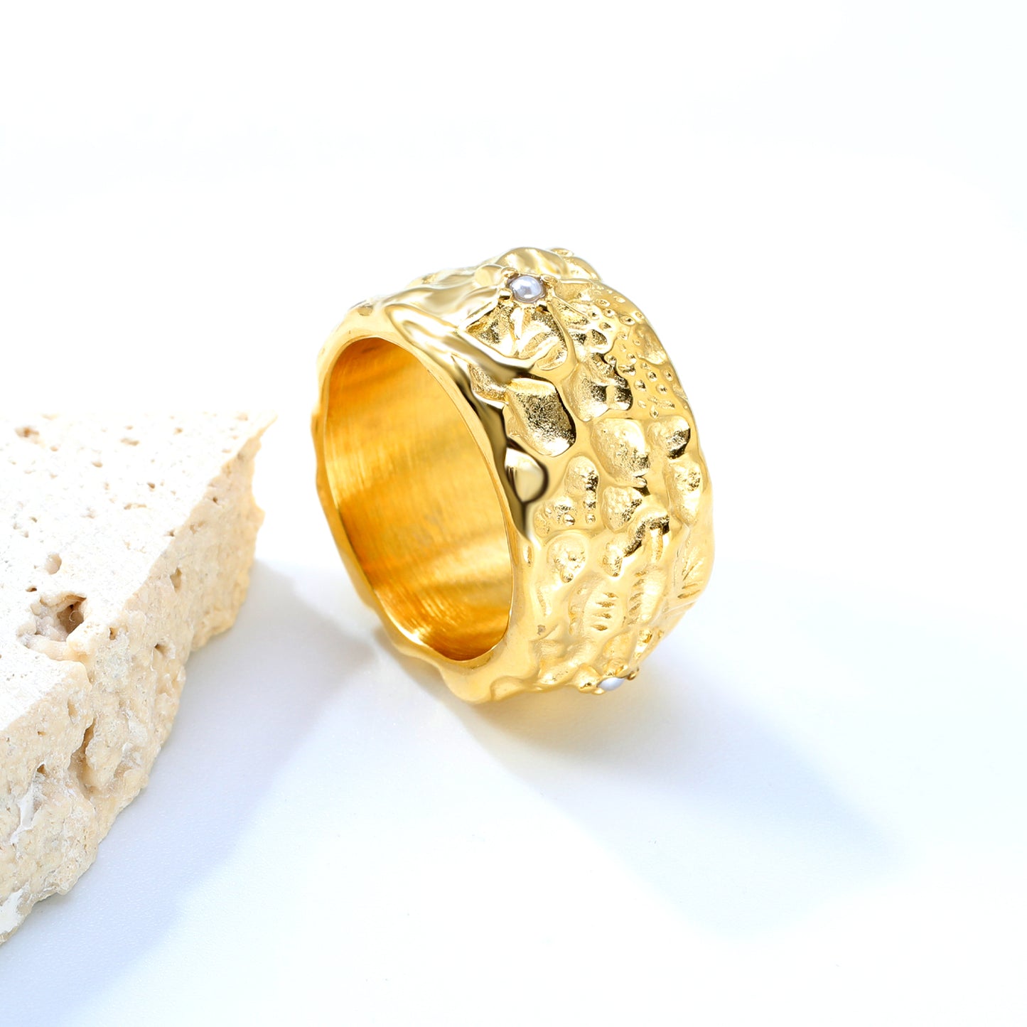 Oversized Stainless Steel Ring – Waterproof, Hypoallergenic Bold Statement Jewelry