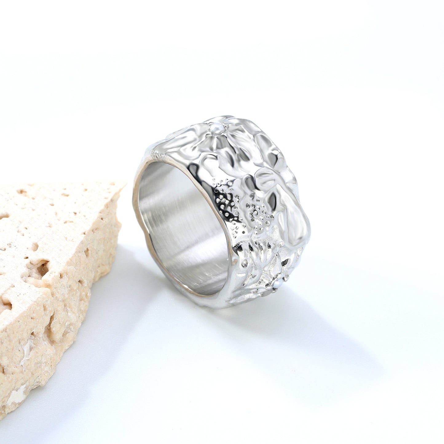 Oversized Stainless Steel Ring – Waterproof, Hypoallergenic Bold Statement Jewelry
