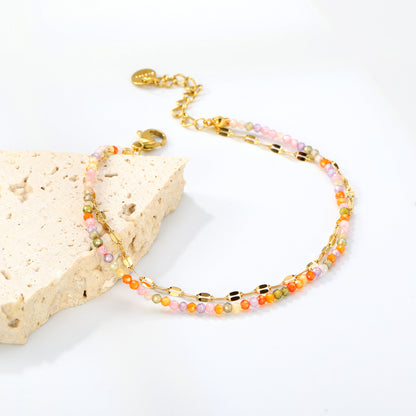 Stainless Steel Bead Bracelet - Waterproof & Hypoallergenic Jewelry for Daily Wear