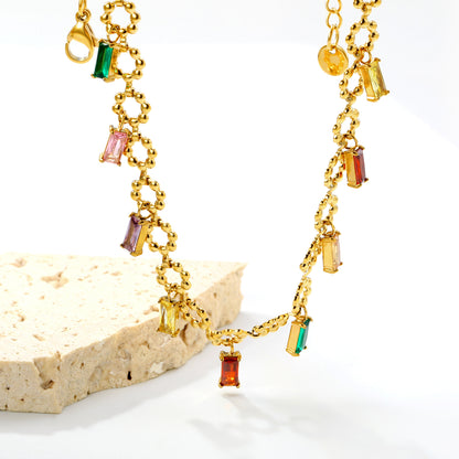 Waterproof & Hypoallergenic High-End Stainless Steel Zircon Necklace