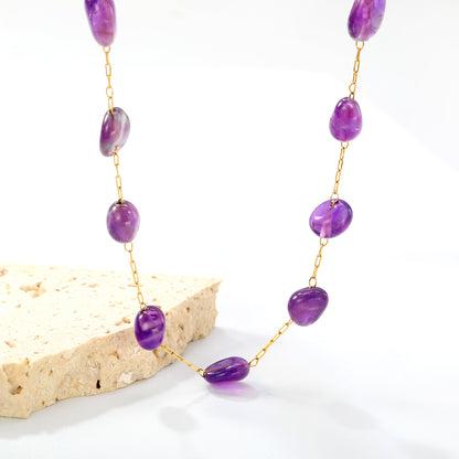 Waterproof & Hypoallergenic Necklace Crafted from Tiny Purple Trinkets