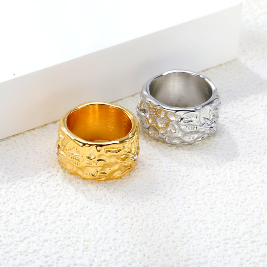 Oversized Stainless Steel Ring – Waterproof, Hypoallergenic Bold Statement Jewelry