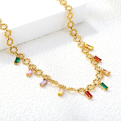 Waterproof & Hypoallergenic High-End Stainless Steel Zircon Necklace