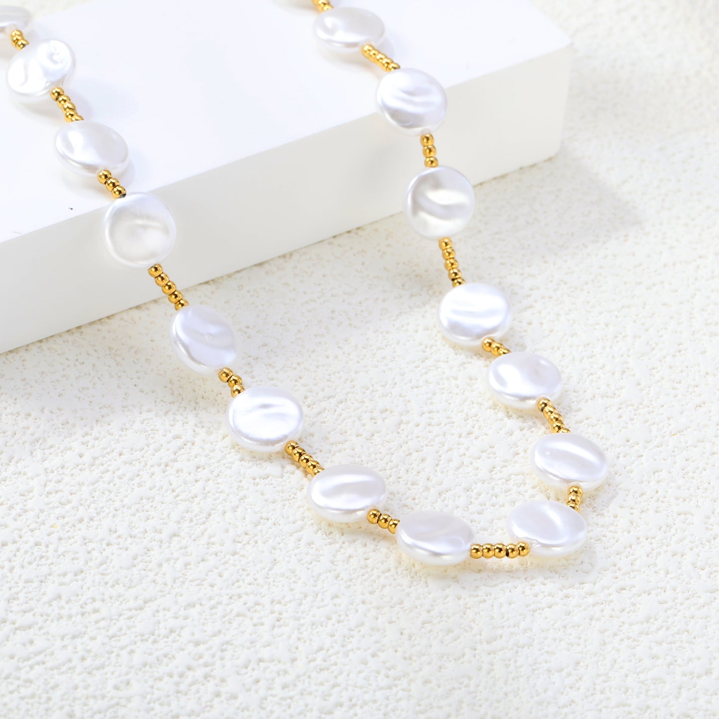 Pearl Necklace Waterproof & Hypoallergenic Stainless Steel Jewelry