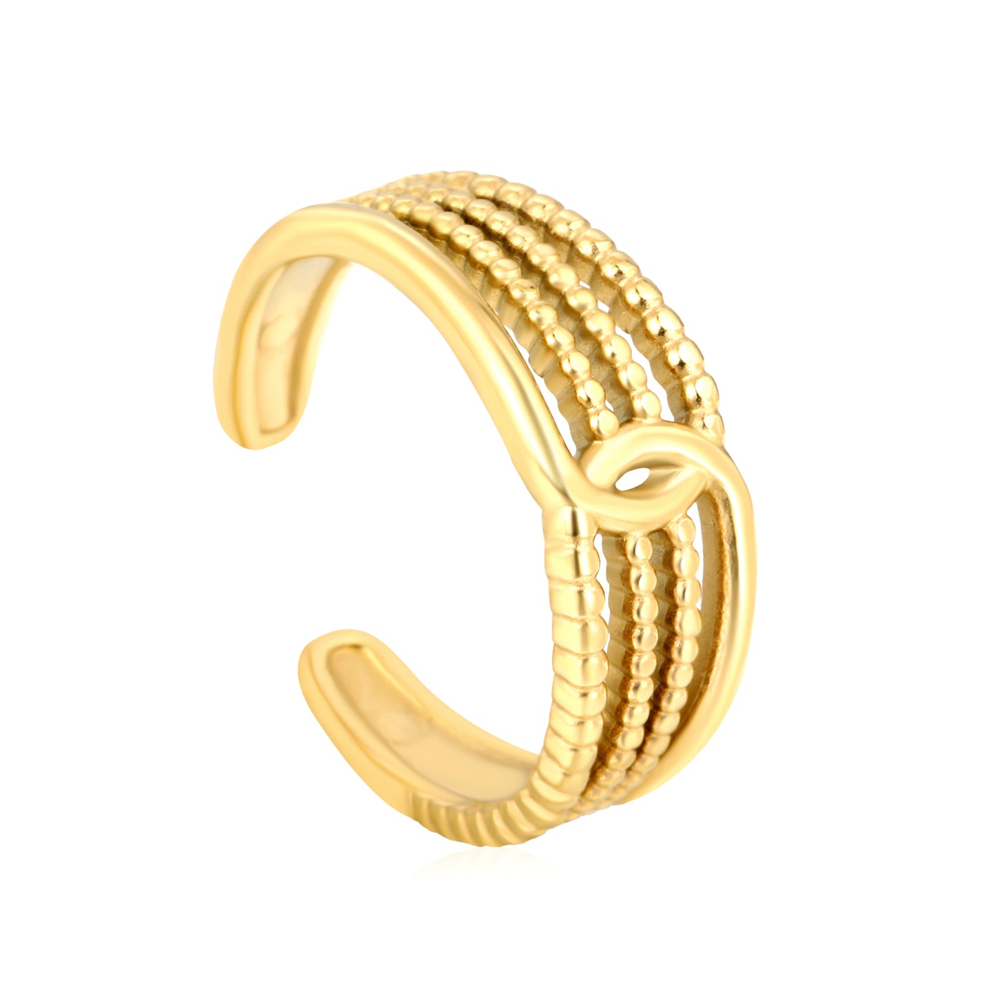 wholesale 18K Gold Plated Jewelry Rings 7.9mm Heart Alloy Adjustable Open Finger