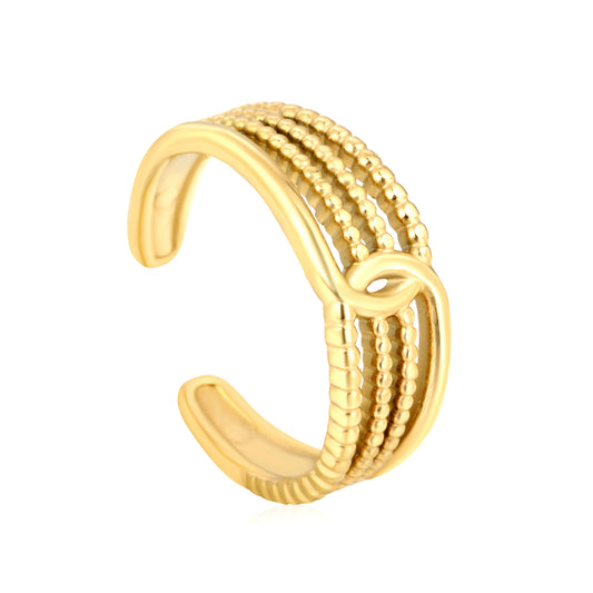 wholesale 18K Gold Plated Jewelry Rings 7.9mm Heart Alloy Adjustable Open Finger