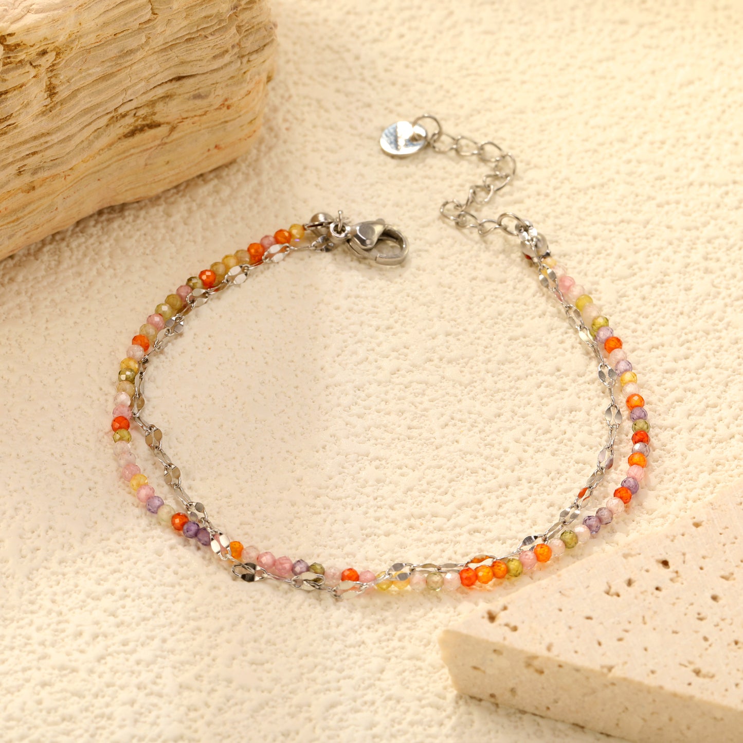 Stainless Steel Bead Bracelet - Waterproof & Hypoallergenic Jewelry for Daily Wear