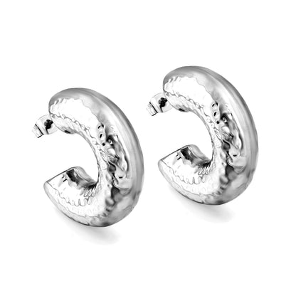 C-shaped bumpy earrings 26*32mm