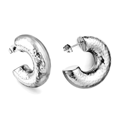 C-shaped bumpy earrings 26*32mm