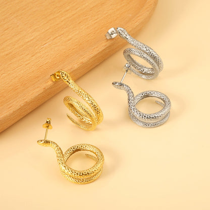 Coil Snake Earrings 7.7*30mm
