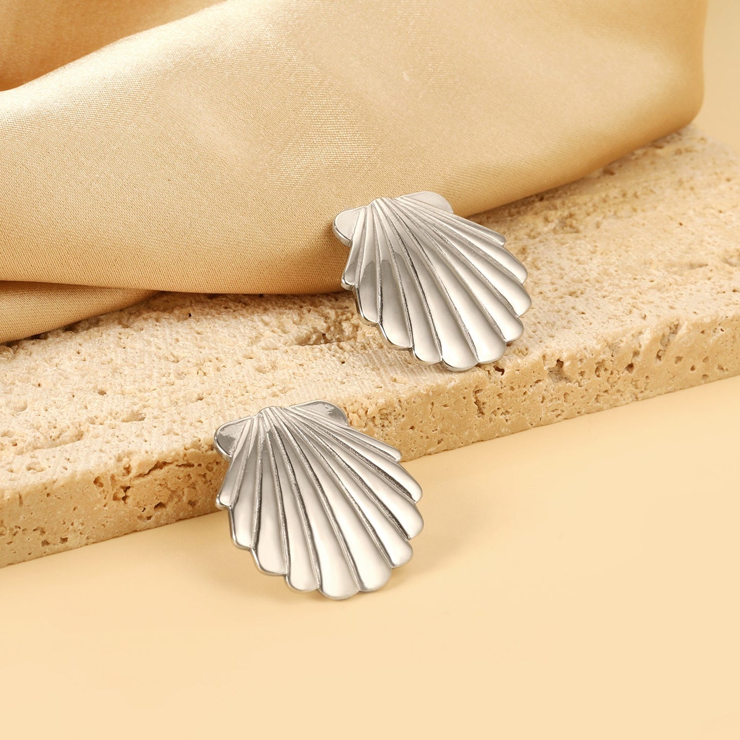 Smooth Shell 24.8mm Stud Earrings