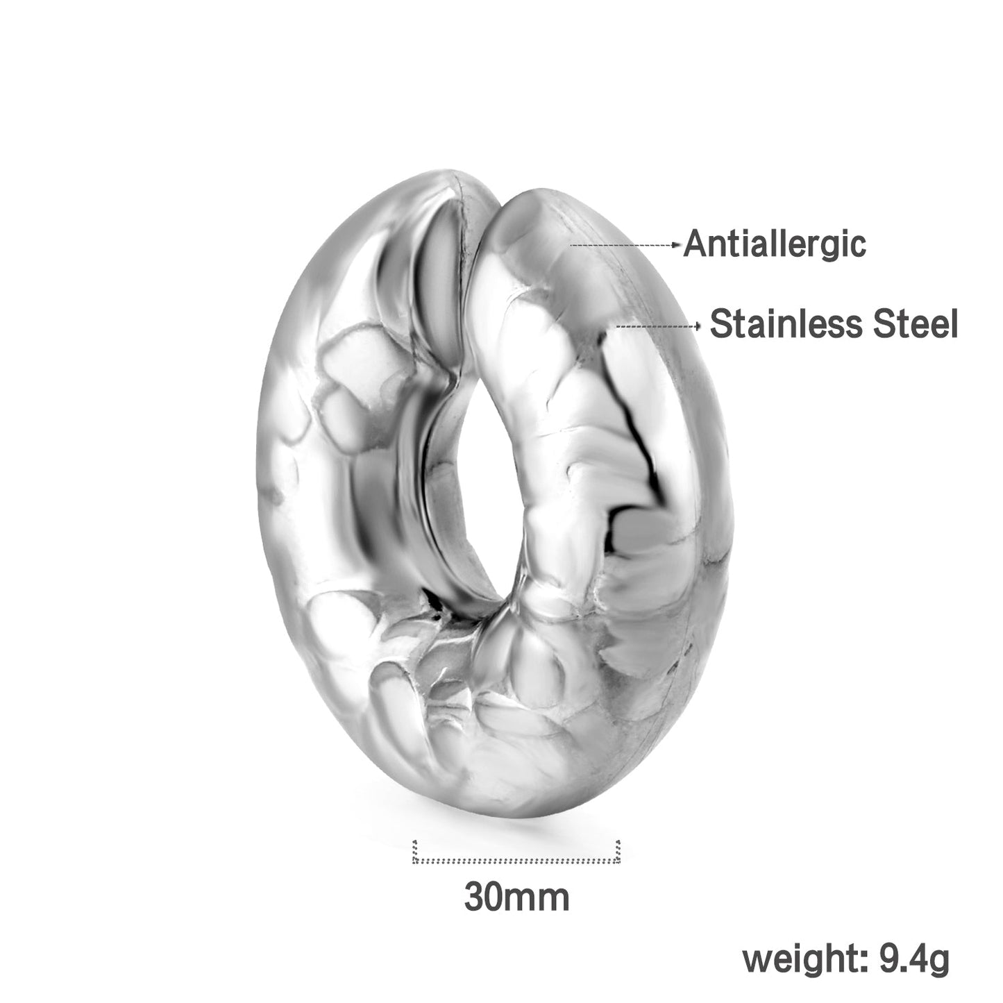 C-shaped Convex Ear Clip 30mm