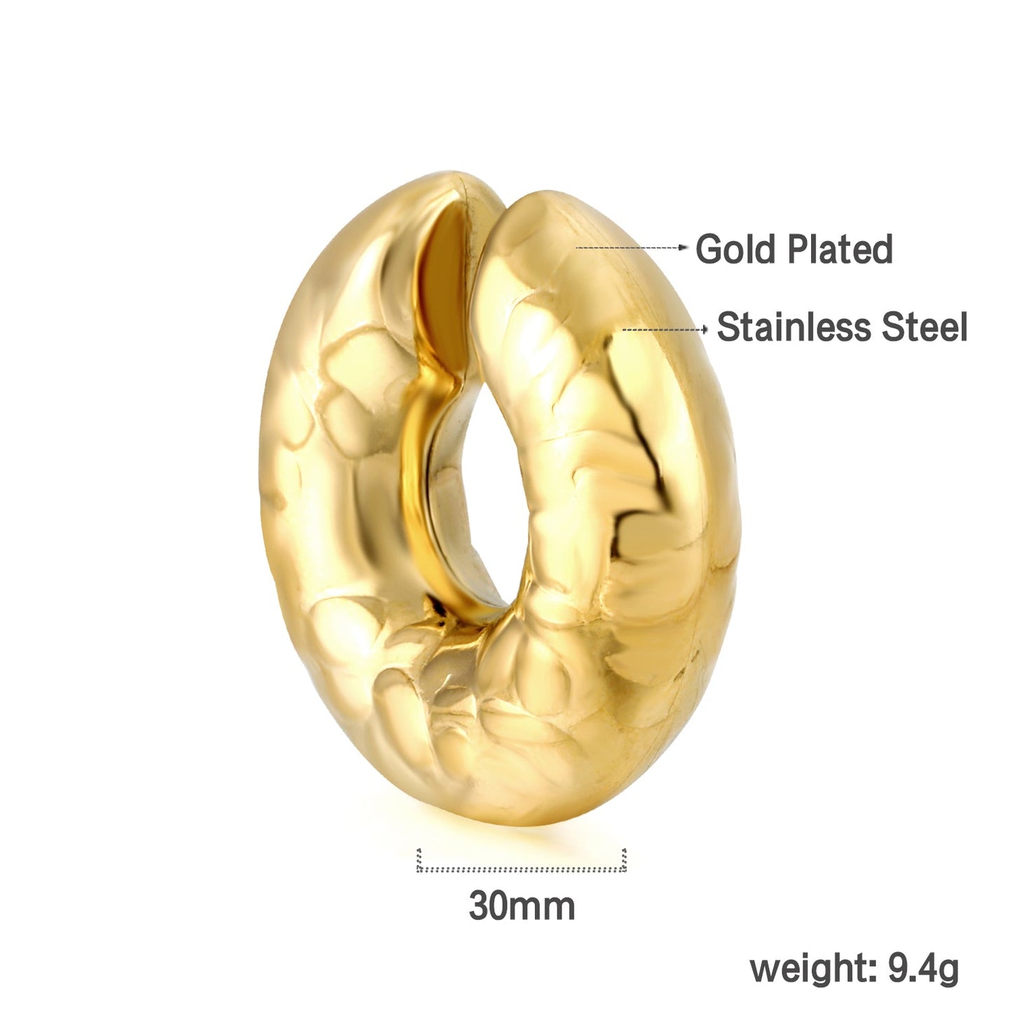 C-shaped Convex Ear Clip 30mm
