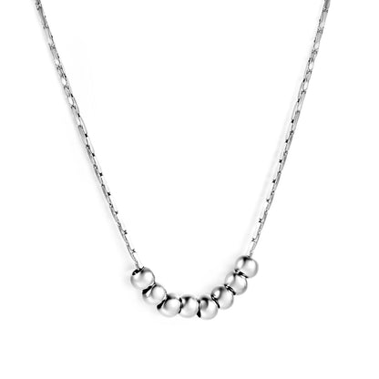 8 steel beads pendant 2.88*4mm necklace 45+5cm