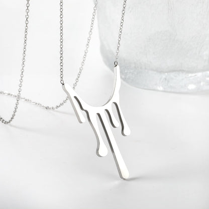Drop Wax Pendant 23*38.8mm Necklace 45+5cm