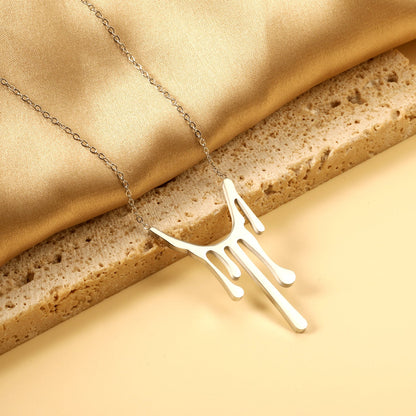 Drop Wax Pendant 23*38.8mm Necklace 45+5cm