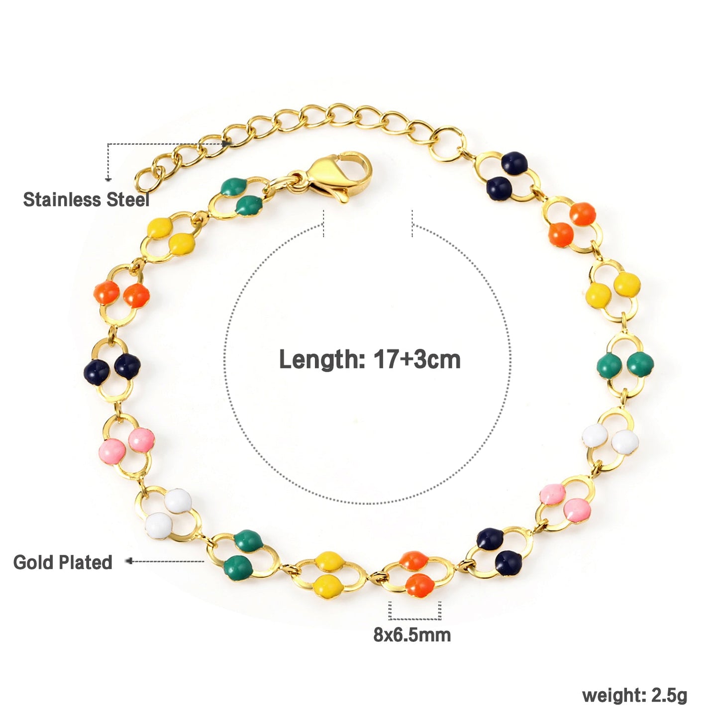 Color Oil U-shaped Bracelet 17+3cm