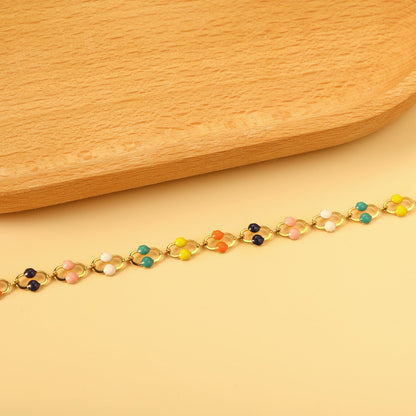 Color Oil U-shaped Bracelet 17+3cm