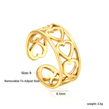 Bulk 8.1mm Versatile Stacking Rings | Gold-Tone Stainless Steel Open Bands for Retailers (2.6g/Unit)