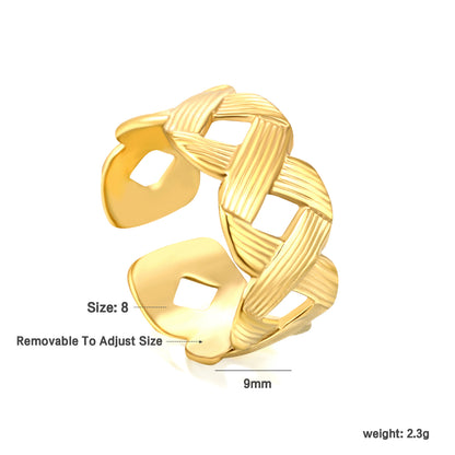 ✨ Gold Adjustable Statement Rings Duo 9mm & 10.7mm Heights | Removable Sizing | Featherweight & Heavyweight Bulk Pack