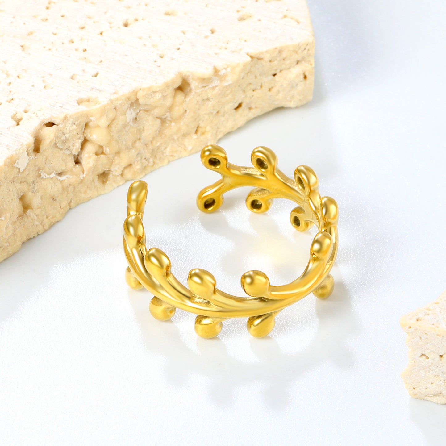 Bulk 8.9mm Perfect-Stack Rings | Gold IP Stainless Steel Open Bands (2.9g) | Wholesale for Boutiques
