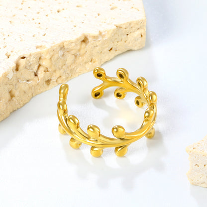 Bulk 8.9mm Perfect-Stack Rings | Gold IP Stainless Steel Open Bands (2.9g) | Wholesale for Boutiques