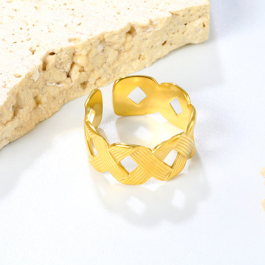 ✨ Gold Adjustable Statement Rings Duo 9mm & 10.7mm Heights | Removable Sizing | Featherweight & Heavyweight Bulk Pack