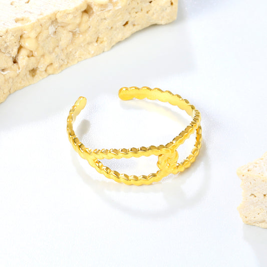 ✨ Gold Open Band Ring Wholesale Adjustable Size | 6.8mm Minimalist Ring | 0.8g Featherweight Stainless Steel Bulk