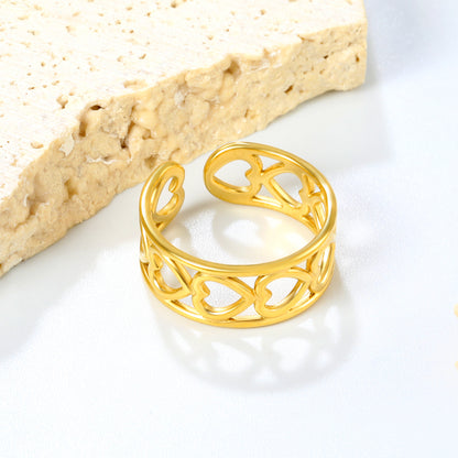 Bulk 8.1mm Versatile Stacking Rings | Gold-Tone Stainless Steel Open Bands for Retailers (2.6g/Unit)