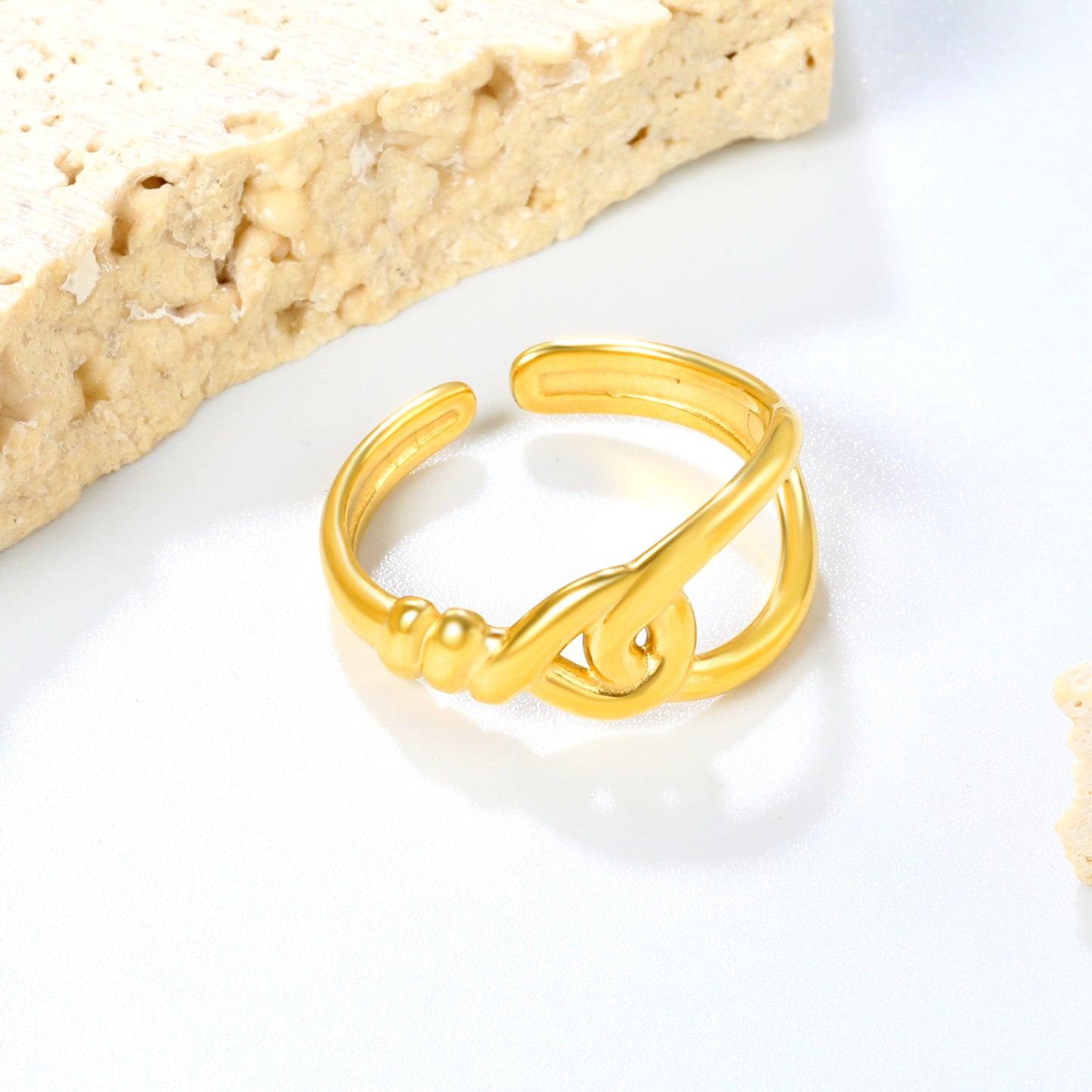 Bulk Gold-Tone Adjustable Rings (9.1mm Tall) | Hypoallergenic Stainless Steel Open Bands for Wholesale