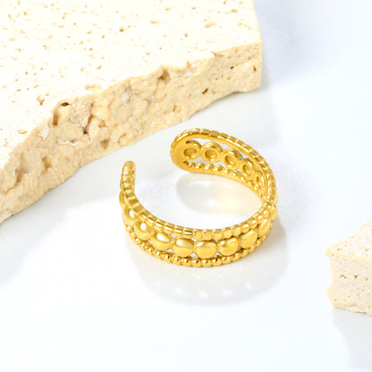 ✨ Premium Gold Open Band Wholesale 7mm Statement Ring | Removable Sizing | 3g Stainless Steel Jewelry Bulk