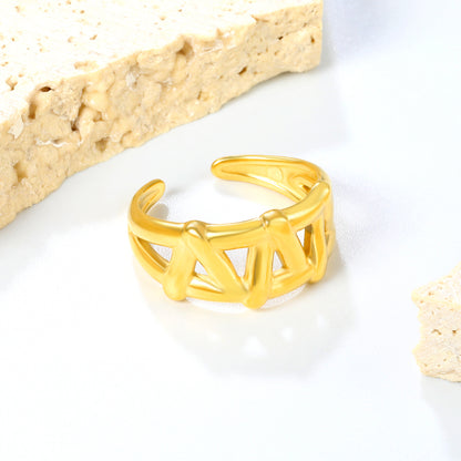 Bulk 10.3mm Extra-Tall Adjustable Rings | Gold IP Stainless Steel Stacking Bands for Retailers (3.1g/Unit)