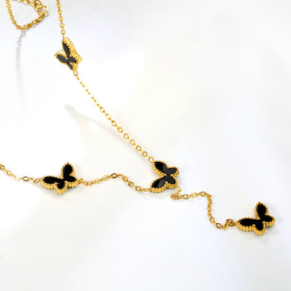 4-Piece Set Stainless Steel Butterfly Shell Pendant Necklaces - Wholesale for Retailers